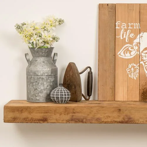 Eco-Friendly Reclaimed Wood Fireplace Mantel Shelf Original
