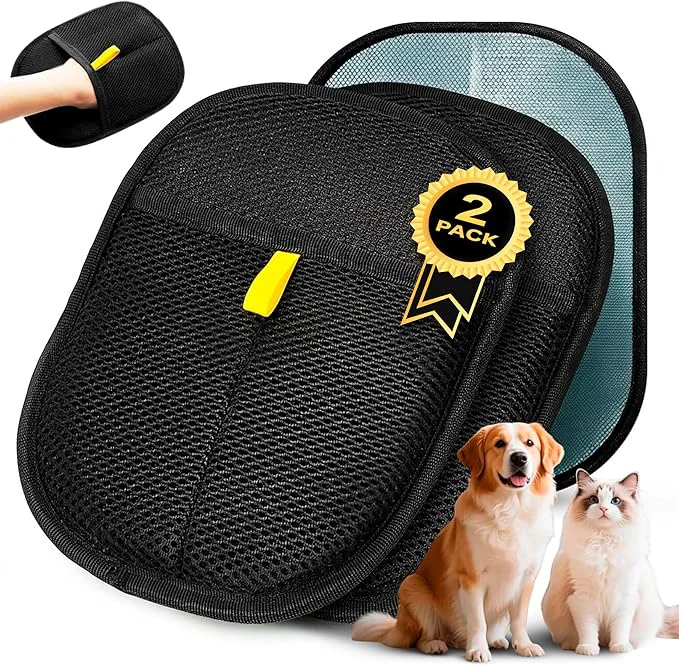 Crafted 2 Pack PET Hair Remover Gloves – Electrostatic Dog Cat Hair Removal Glove Reusable Pet Fur Remover for Couch Furniture Clothes Car Seats Lint Remover Tool Animal Hair Remover Cleaning MittAbout This Pure