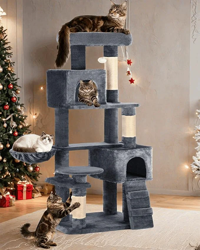 Convenient YITAHOME Cat Tree 70.8 inches Large Cat Tower for Indoor Cats Multi-Level House with 2 Padded Perches Big Scratcher Cozy Basket 2 Cat Condos and Scratching Posts Dark GrayAbout ThisOverview Exceptional