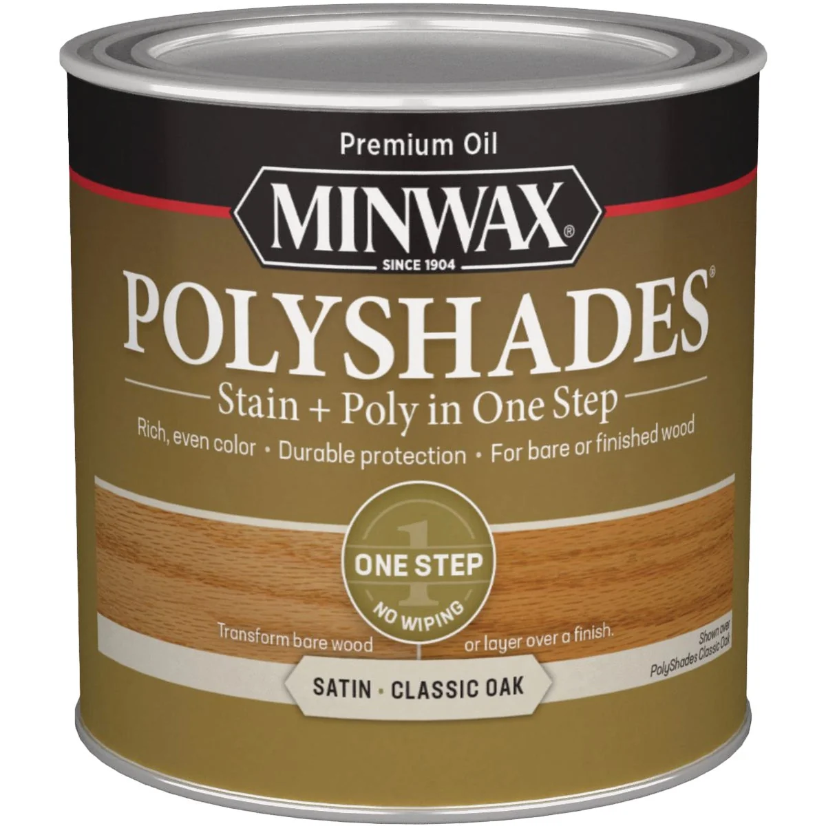 Clean Minwax Polyshades 1 2 Pt. Satin Stain Finish Polyurethane In 1-Step Classic Oak Stylish