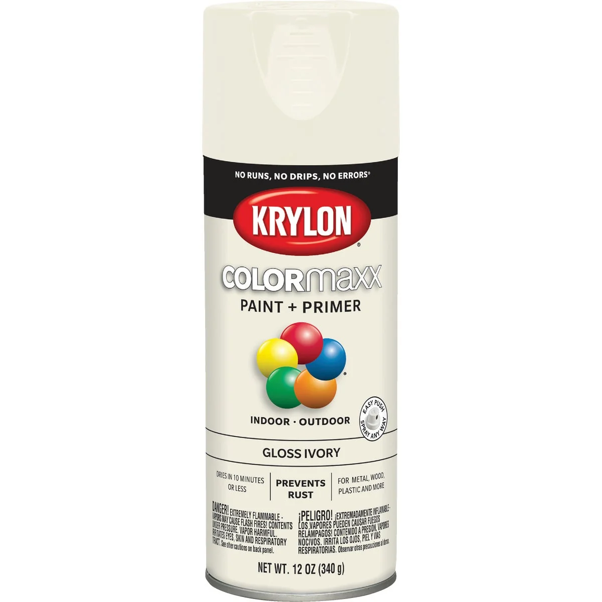 Durable Krylon ColorMaxx 12 Oz. Gloss Spray Paint Ivory Sophisticated