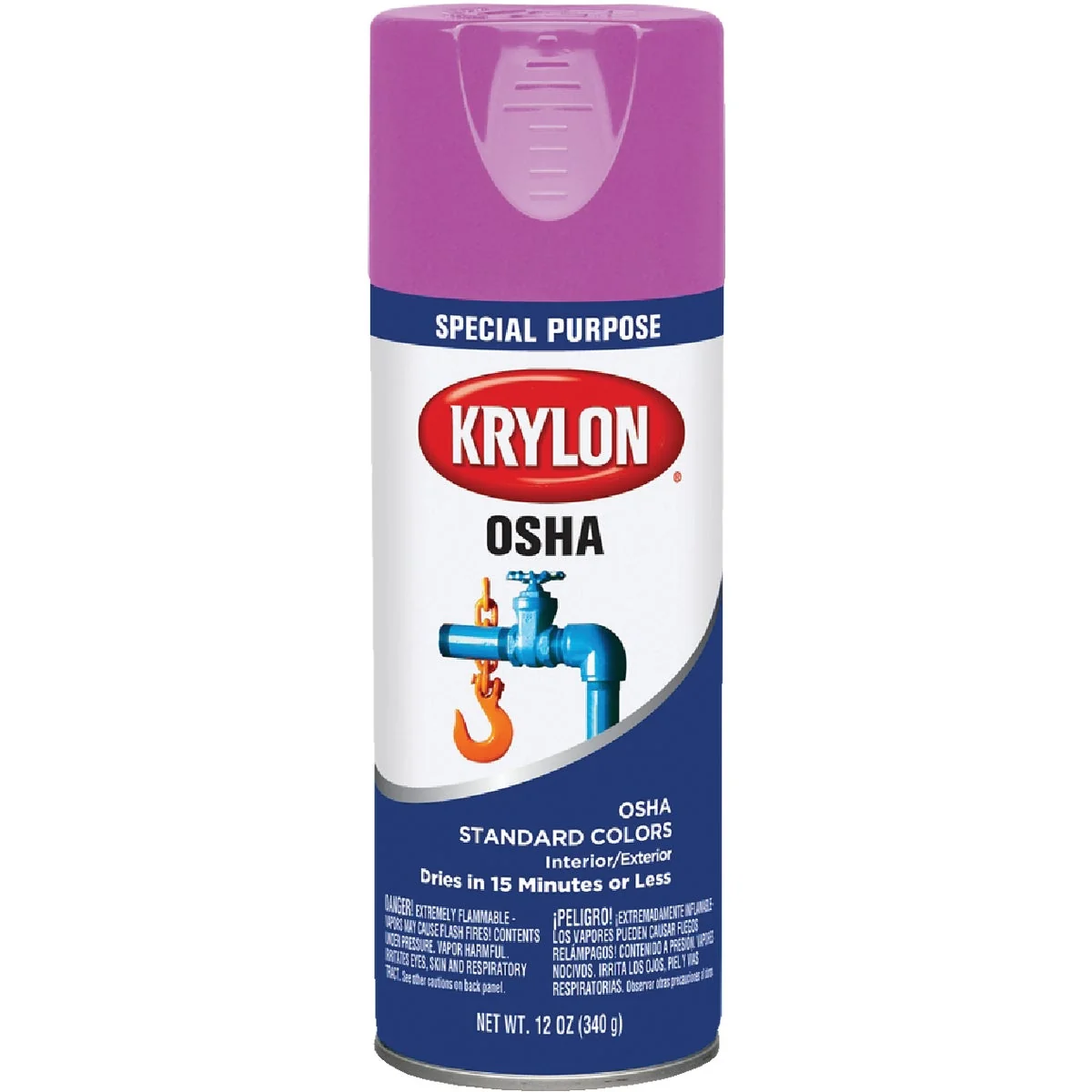 Outstanding Krylon OSHA 12 Oz. Gloss Spray Paint Safety Purple Authentic
