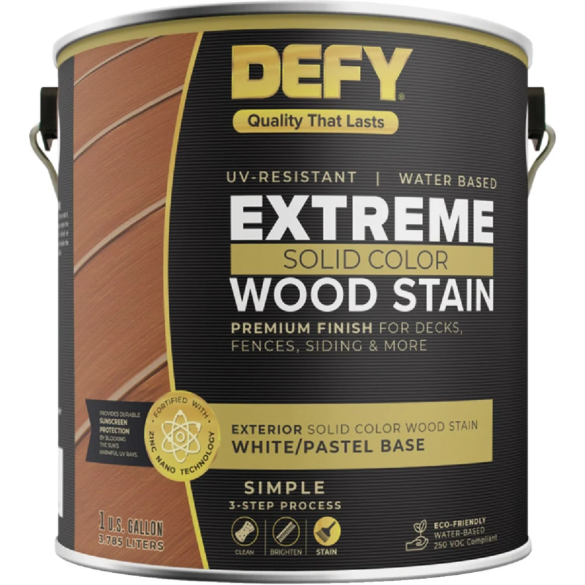 Expertly Made Defy Extreme Solid Color Wood Stain White Pastel 1 Gal. Contemporary