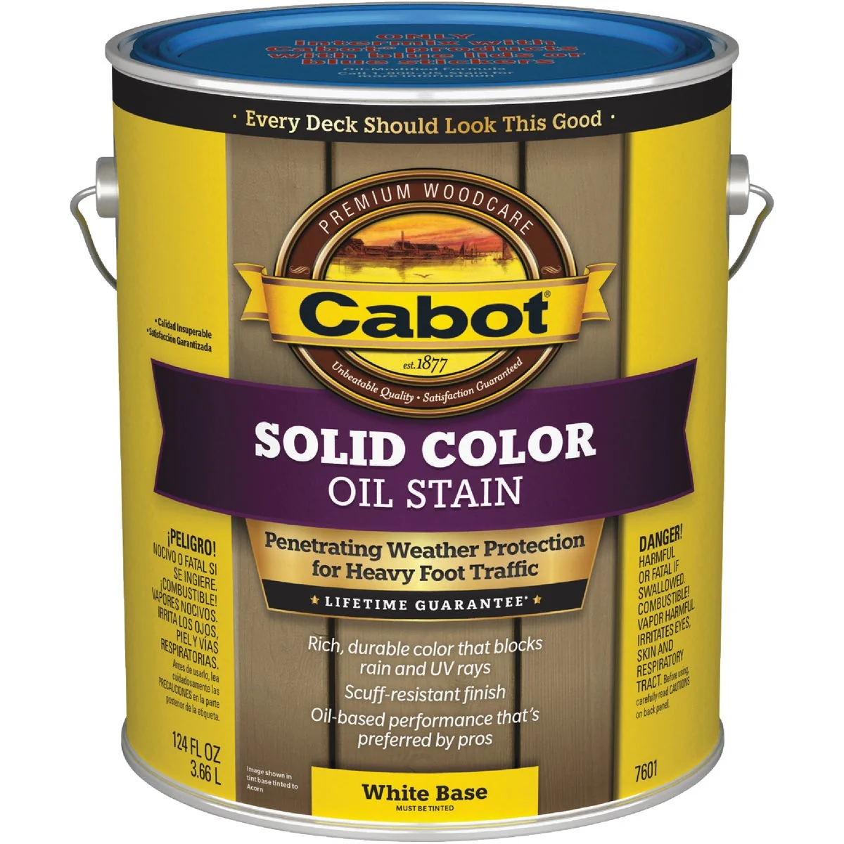 Soft Cabot VOC Solid Color Oil Deck Stain White Base 1 Gal. User-Friendly