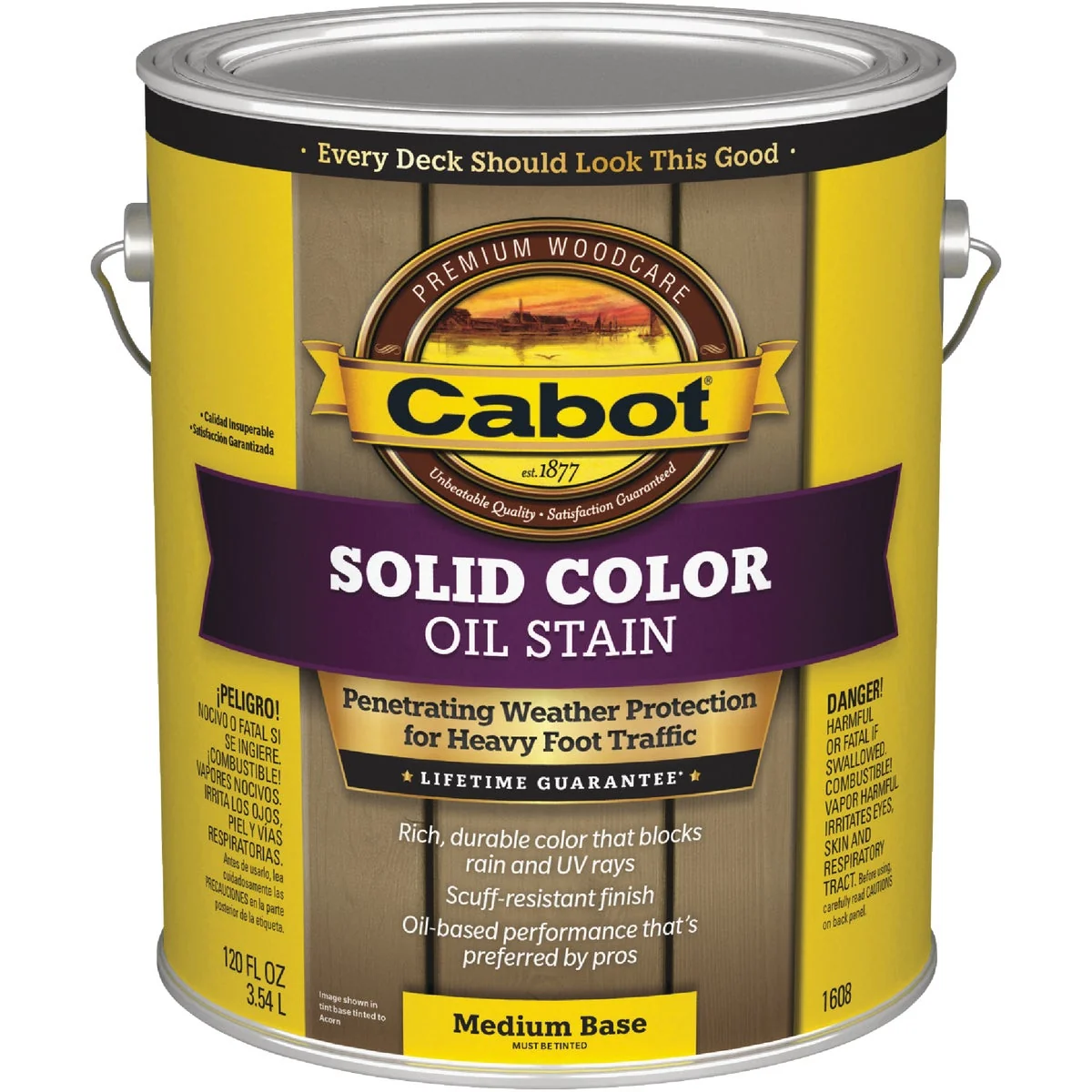 Crafted Cabot Solid Color Oil Deck Stain Medium Base 1 Gal. Genuine