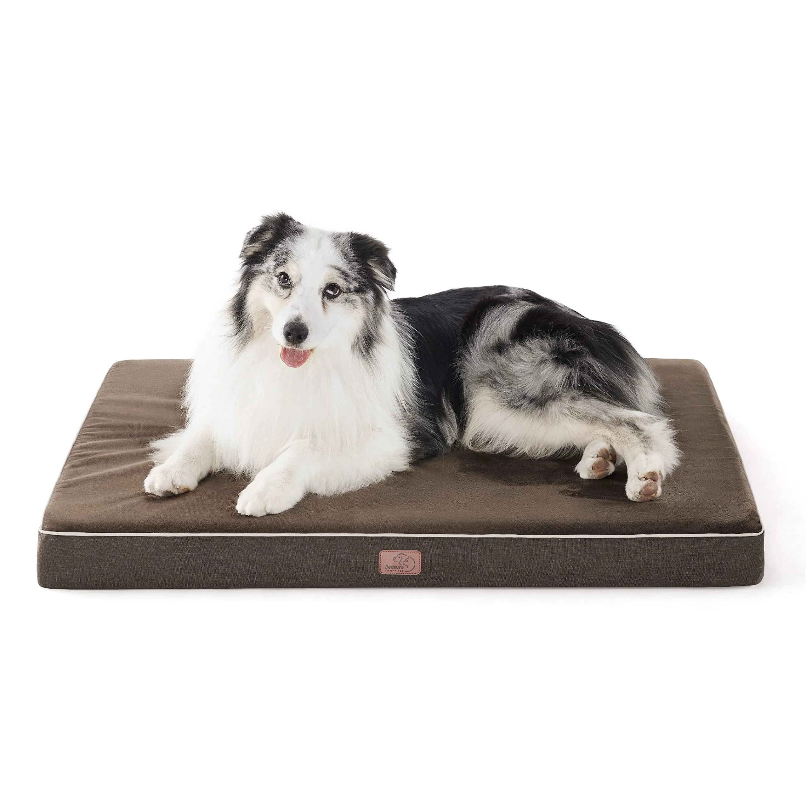 Exclusive Bedsure Memory Foam Dog Bed – Large Orthopedic Crate Mat with Removable Cover Non-Slip Bottom Brown Powerful