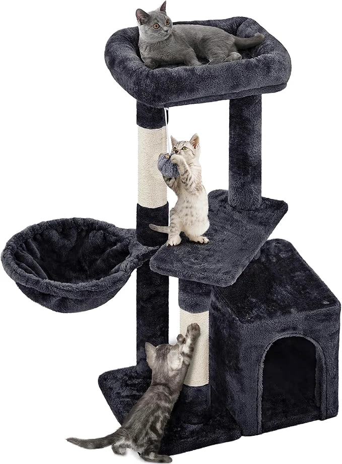Recyclable Yaheetech 34.5in Scratching Post Cat Scratchers for Indoor Cats and Kittens Multifunctional Activity Post w Sisal Rope＆Dangling Ball＆Large Condo BlackAbout ThisOverview Relaxed