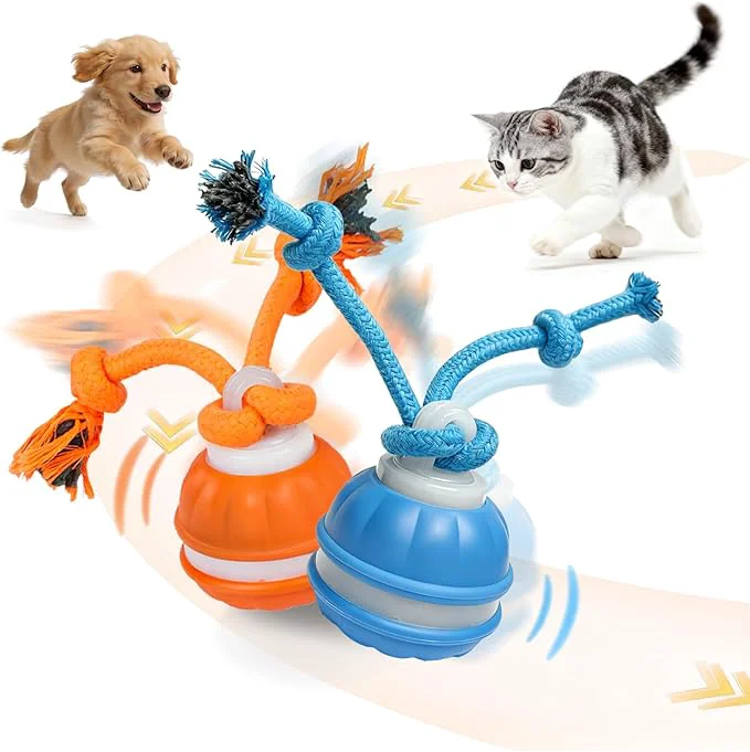 Relaxed 2-Pack Interactive Dog Cat Toys for Small Dogs Indoor Cats – Auto Moving Balls with Chirping Squeaky Sounds Rechargeable Motion Activated Boredom Buster Easter Basket EssentialsAbout This Detailed