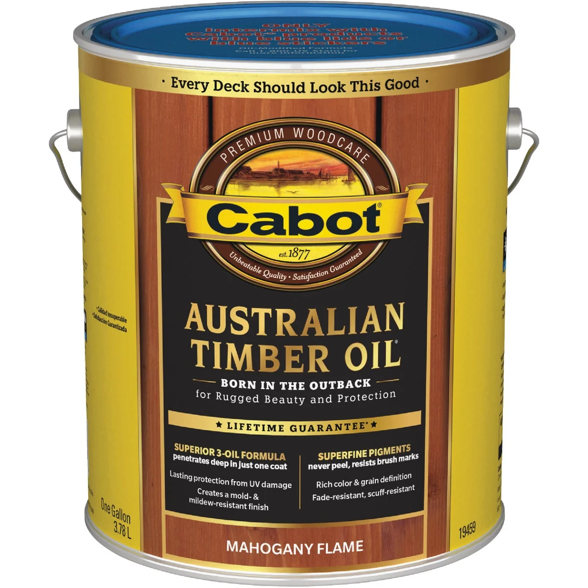 Functional Cabot Australian Timber Oil Water Reducible Translucent Exterior Oil Finish Mahogany Flame 1 Gal. Natural