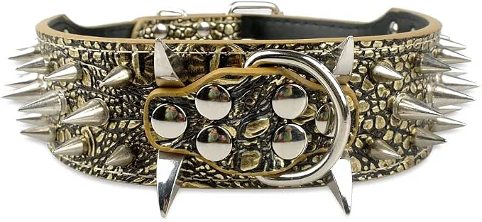 Contemporary Serijoars Spiked Studded Dog Collar PU Leather Dog Collar Adjustable Pet Smart