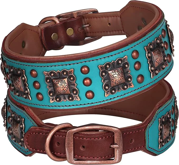 Quality PET ARTIST Leather Dog Collar Soft