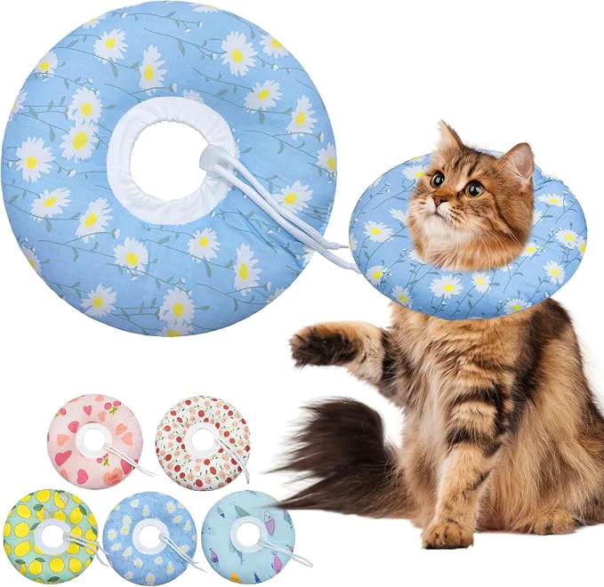 Minimalist Cat Cone Collar Soft Adjustable Cat Recovery Collars Kitten Cones to Stop Artisan