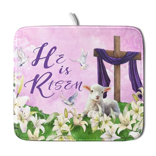 Green Easter Purple Dish Drying Mat Environmentally Friendly