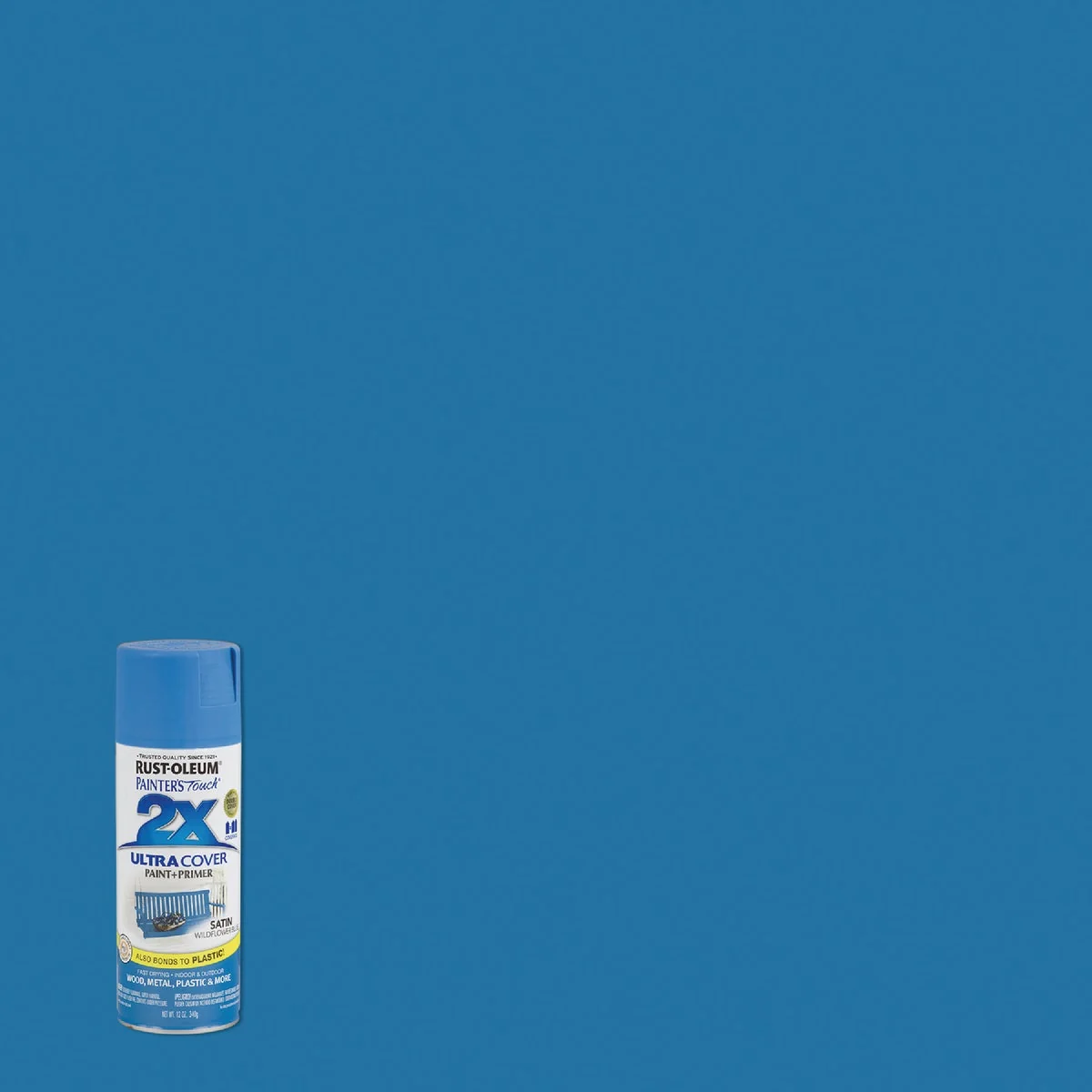 Refined Rust-Oleum Painter’s Touch 2X Ultra Cover 12 Oz. Satin Paint Primer Spray Paint Wildflower Blue Lightweight