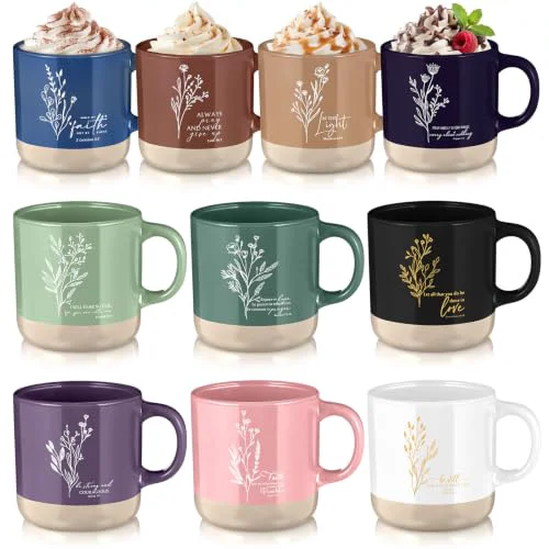 Selected 10 Pcs Christian Mugs Bulk for Women Gifts 10 Count Casual
