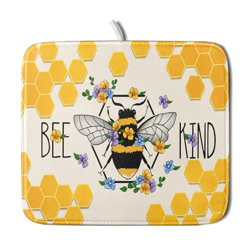 Unique Bee Kind Dish Drying Mat Efficient