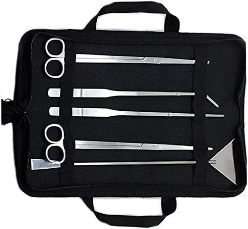 Premium Aquascaping Tools 5 in 1 Kit Aquarium Scissors Plant Tools Curved Straight Smart