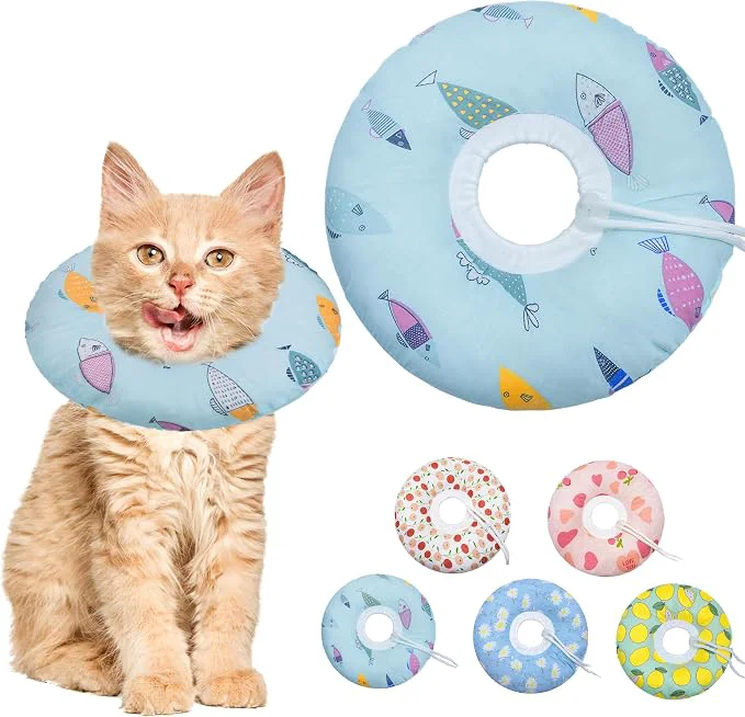 Consistent Cat Cone Collar Soft Kitten Spay Soft Cones to Stop Licking Cat Neck Donut Natural