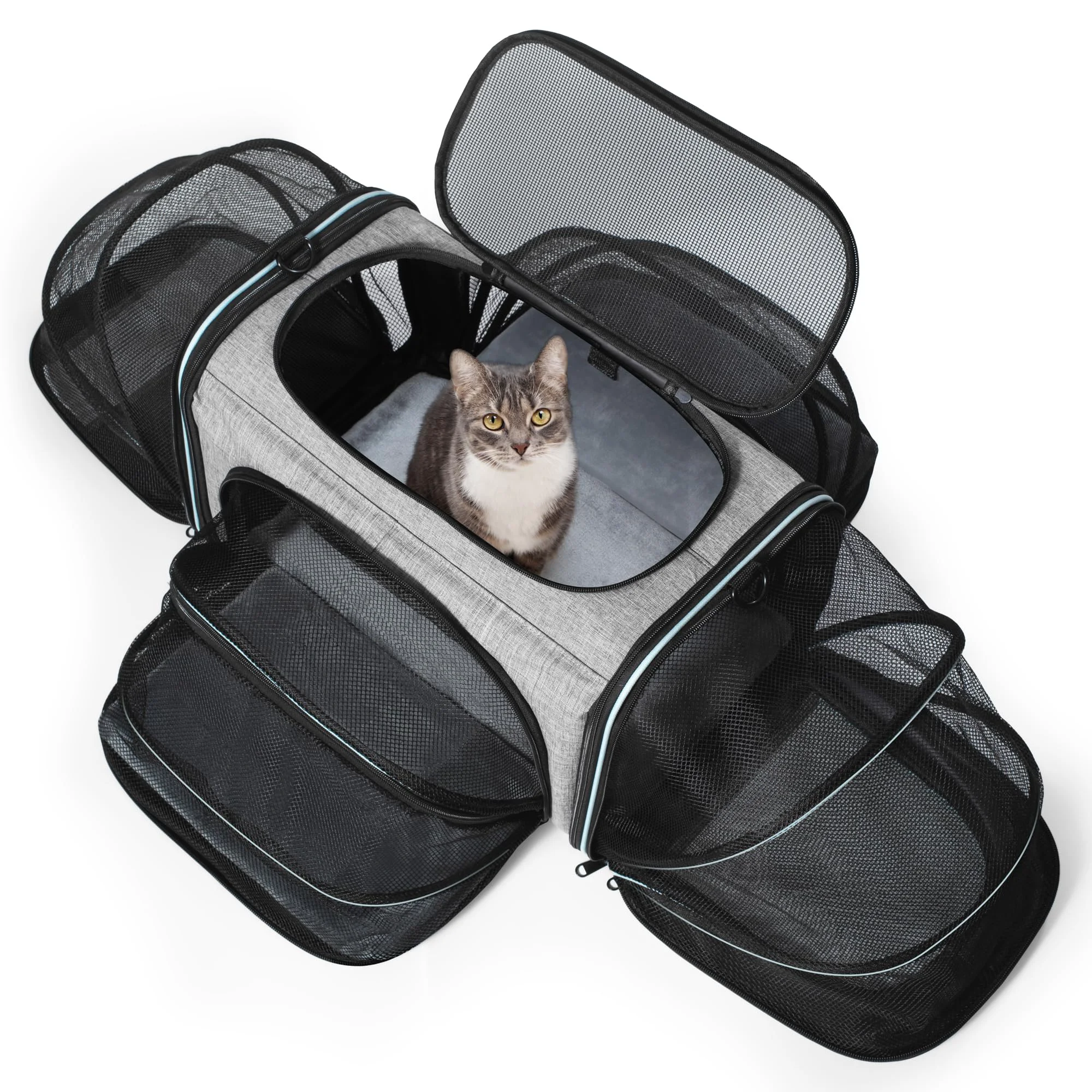 Quality Siivton Cat Carrier – 4-Sided Expandable Soft-Sided Travel Carrier Airline Long-Lasting