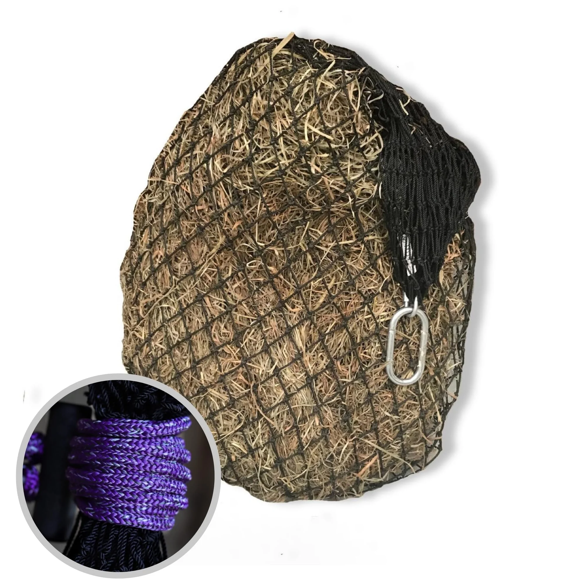 High-Grade Hay Chix Hay Net for Horses – Slow Feed Half Bale Net Marine-Grade Nylon 1 3 4 Holes Cosmic Cowgirl Rope Expertly Made