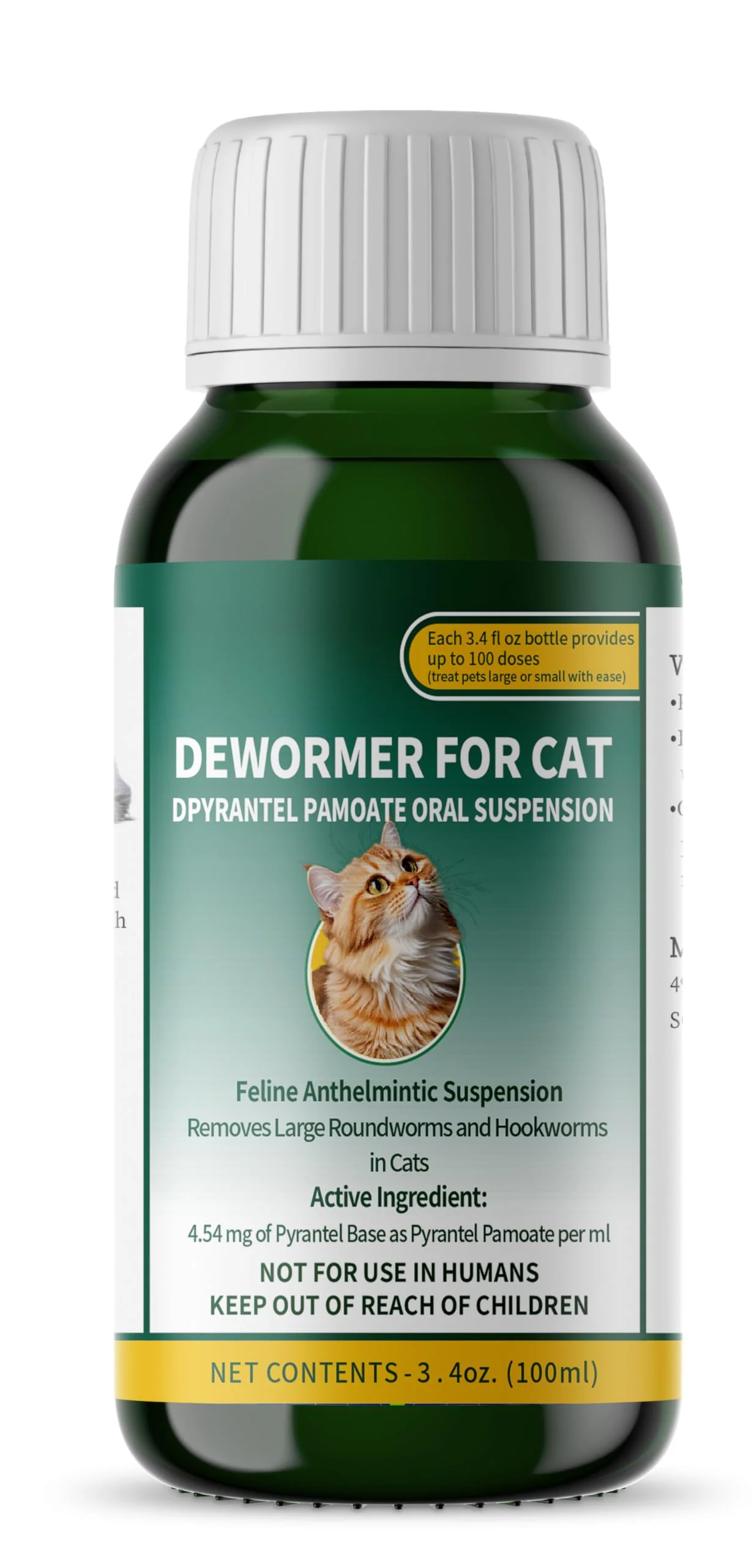 Carefully Designed VivelysZoa Liquid Cat Kitten Dewormer – Pyrantel Pamoate for Roundworms Hookworms 3.5oz 100ml Durable