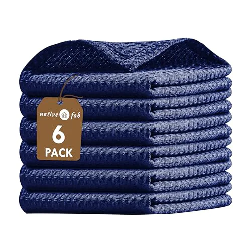 Authentic 6 Pack Waffle Dish Cloths 6 Count Pure