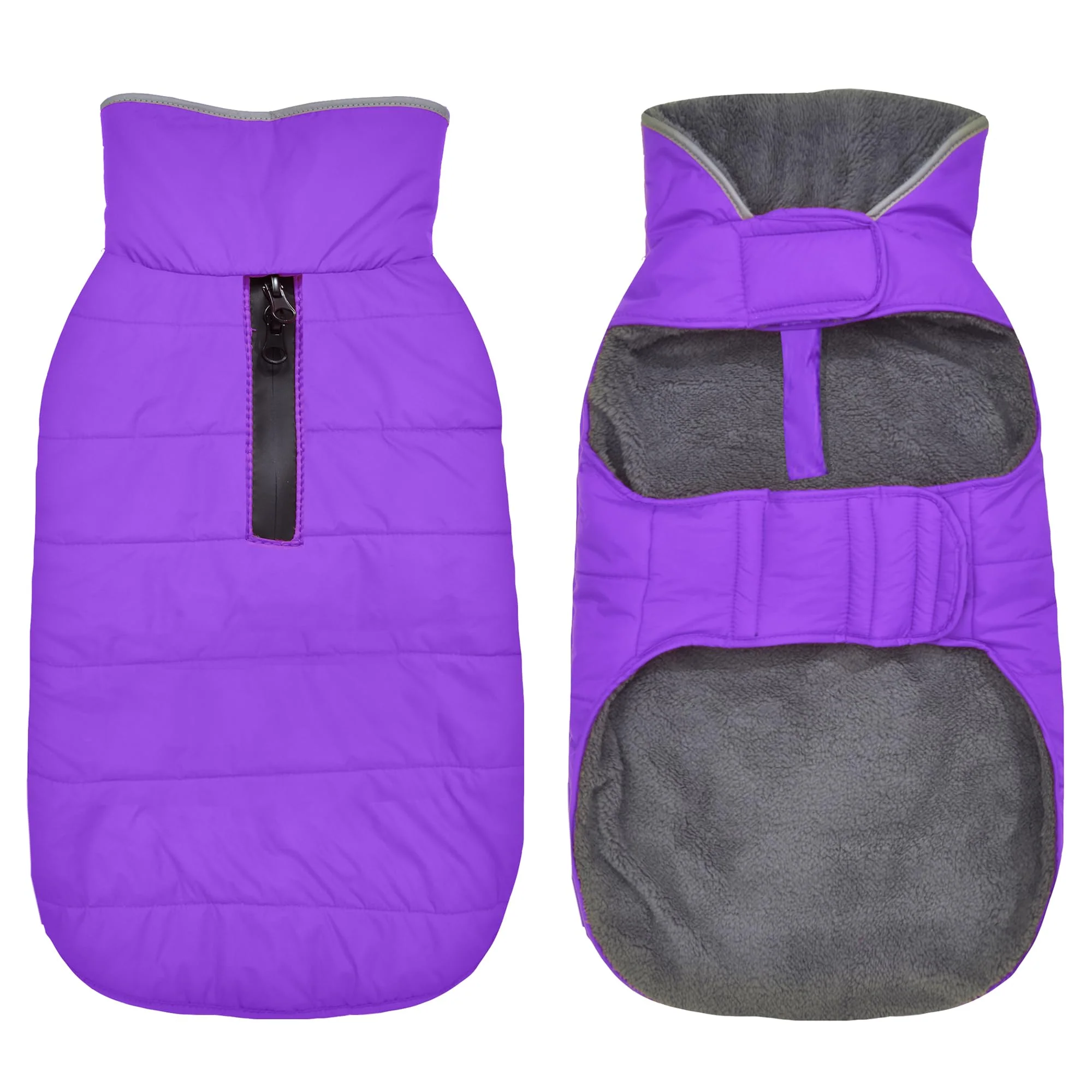 Premium Material Petglad Dog Winter Coat – Waterproof Snow Jacket with Leash Hole Reflective Trim Purple 3XL Contemporary