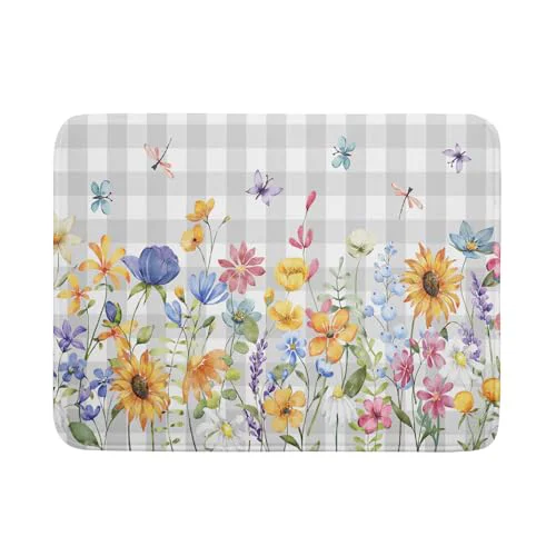 User-Friendly Spring Floral Dish Drying Mat Sophisticated