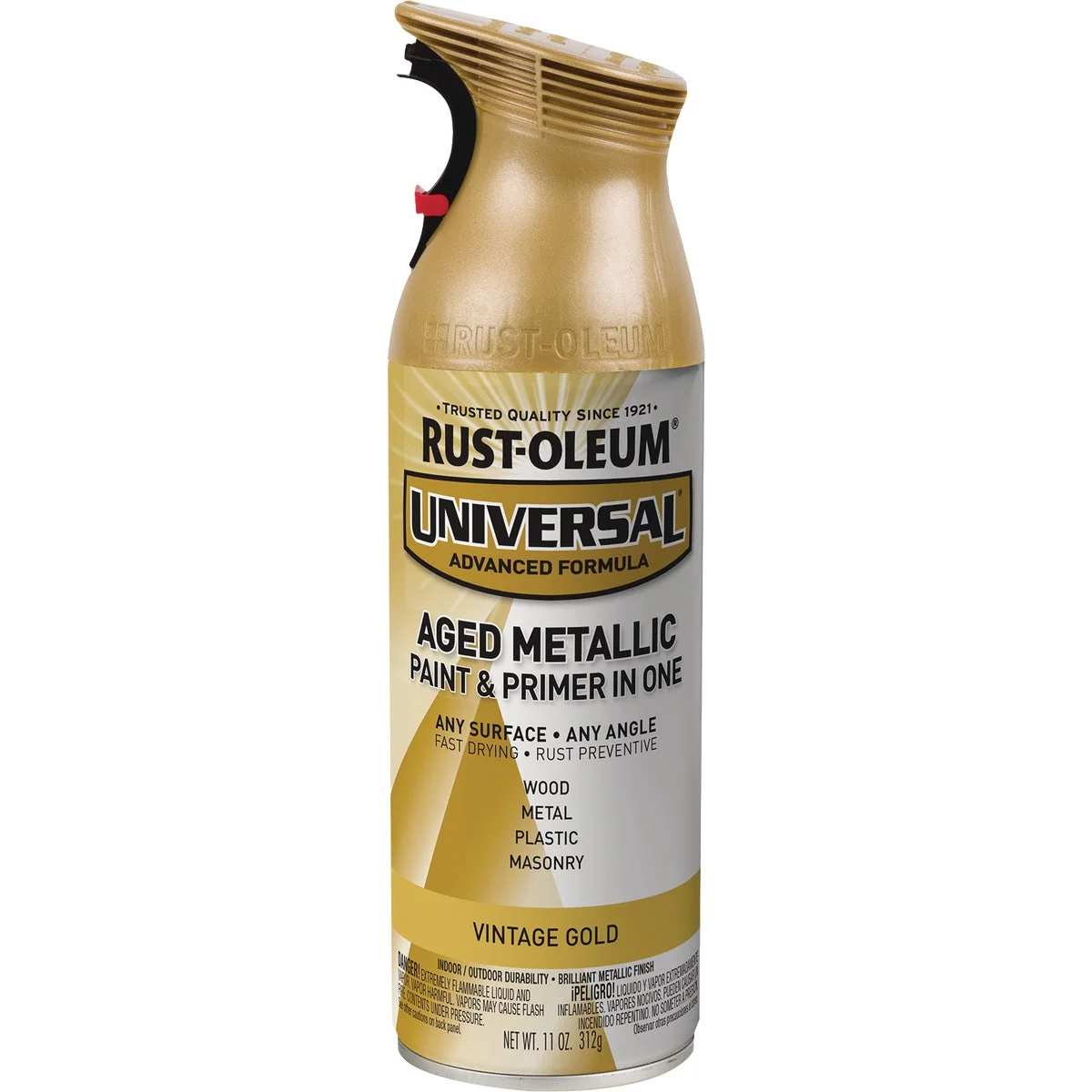 Classic Rust-Oleum Universal 12 Oz. Metallic Vintage Gold Paint Fashionable