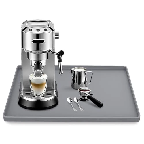 High-End Silicone Coffee Maker Mat with Lip for Countertops Durable