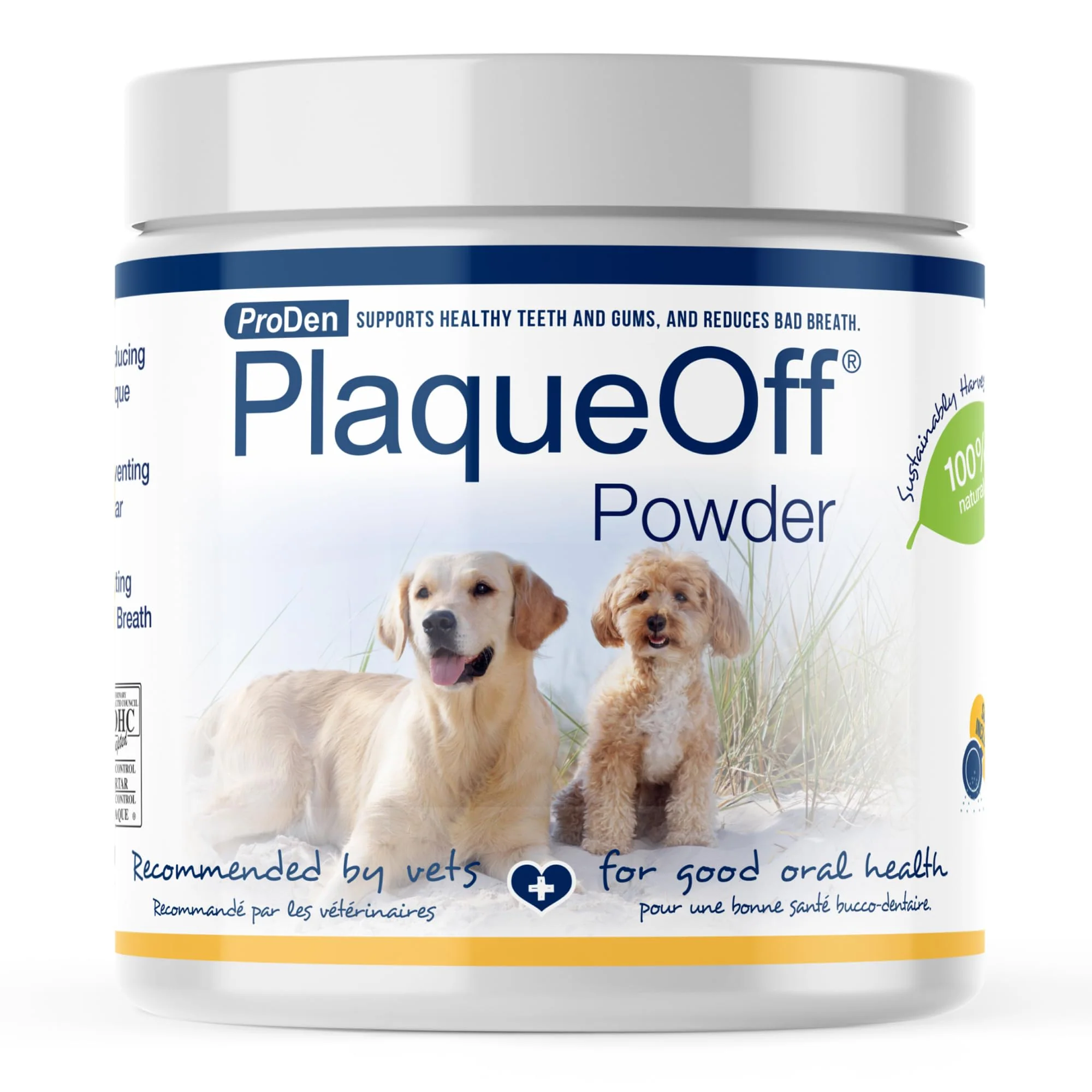 Verified ProDen PlaqueOff Powder for Pets – Fresh Breath Plaque Tartar Reduction 180g Soft