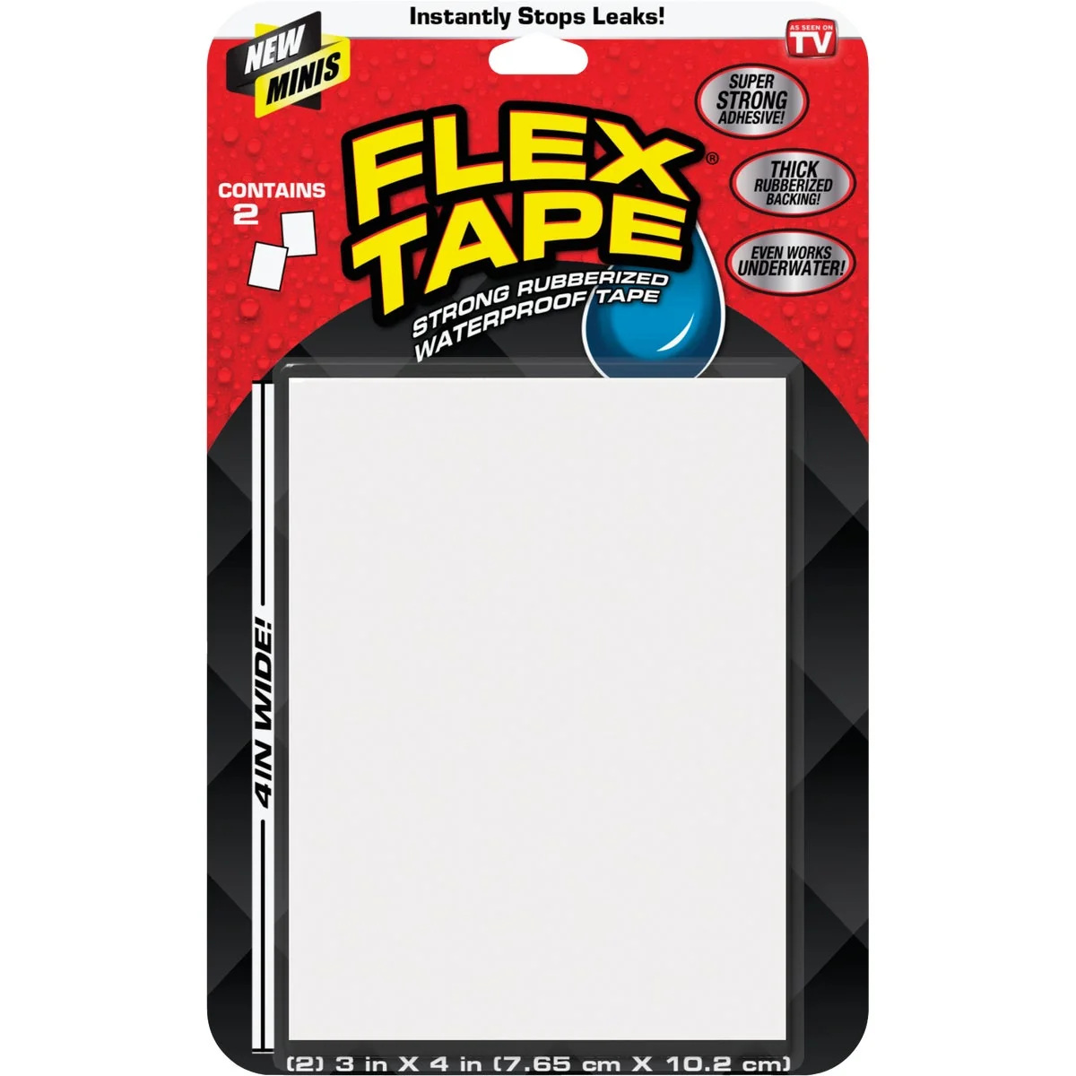 Innovative Flex Tape 3 In. x 4 In. Mini Repair Tape White 2-Count Unique