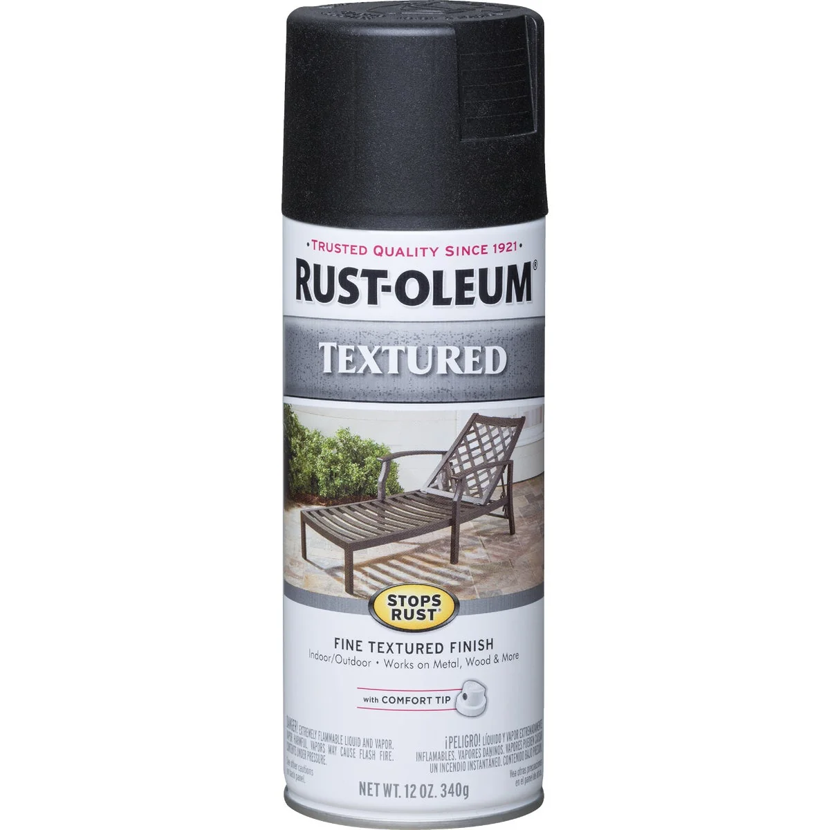 Eco-Friendly Rust-Oleum Stops Rust 12 Oz. Textured Finish Spray Paint Black Recyclable