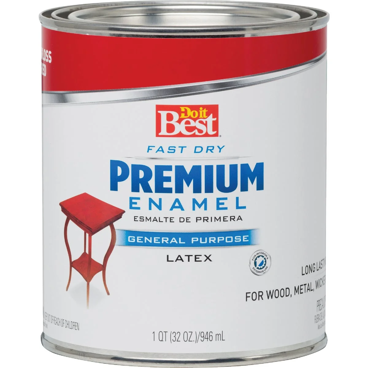 Outstanding Do it Fast Dry Acrylic Latex Gloss Premium Enamel Red 1 Qt. Exceptional