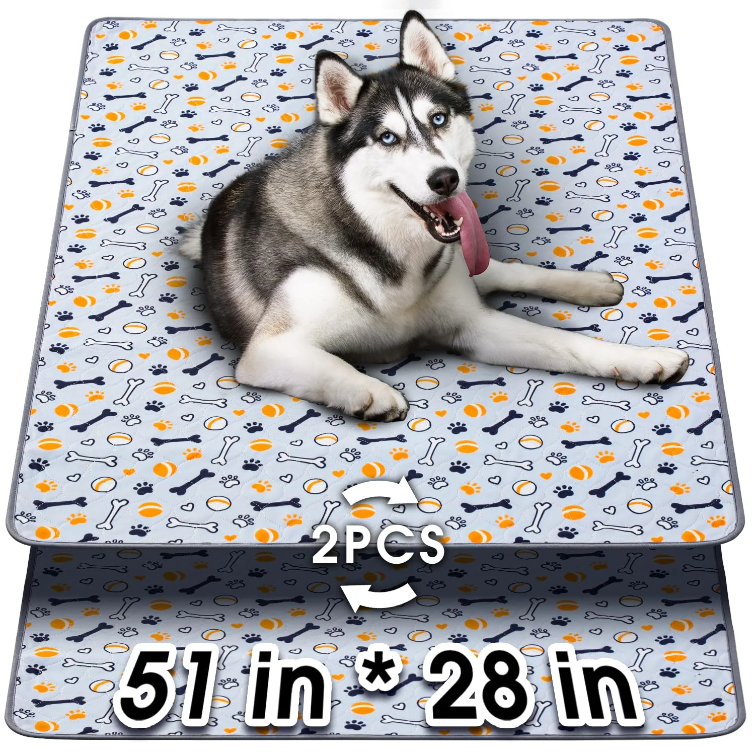 Dependable Hompet Washable Pee Pads for Dogs 51×28 – 2-Pack Leakproof Anti-Slip Prestigious