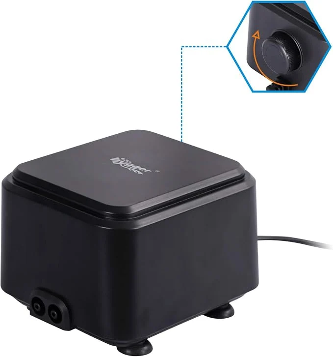 Next-Generation hygger Quiet 30dB Aquarium Air Pump Adjustable Low Decibel Oxygen Fish Tank Reusable