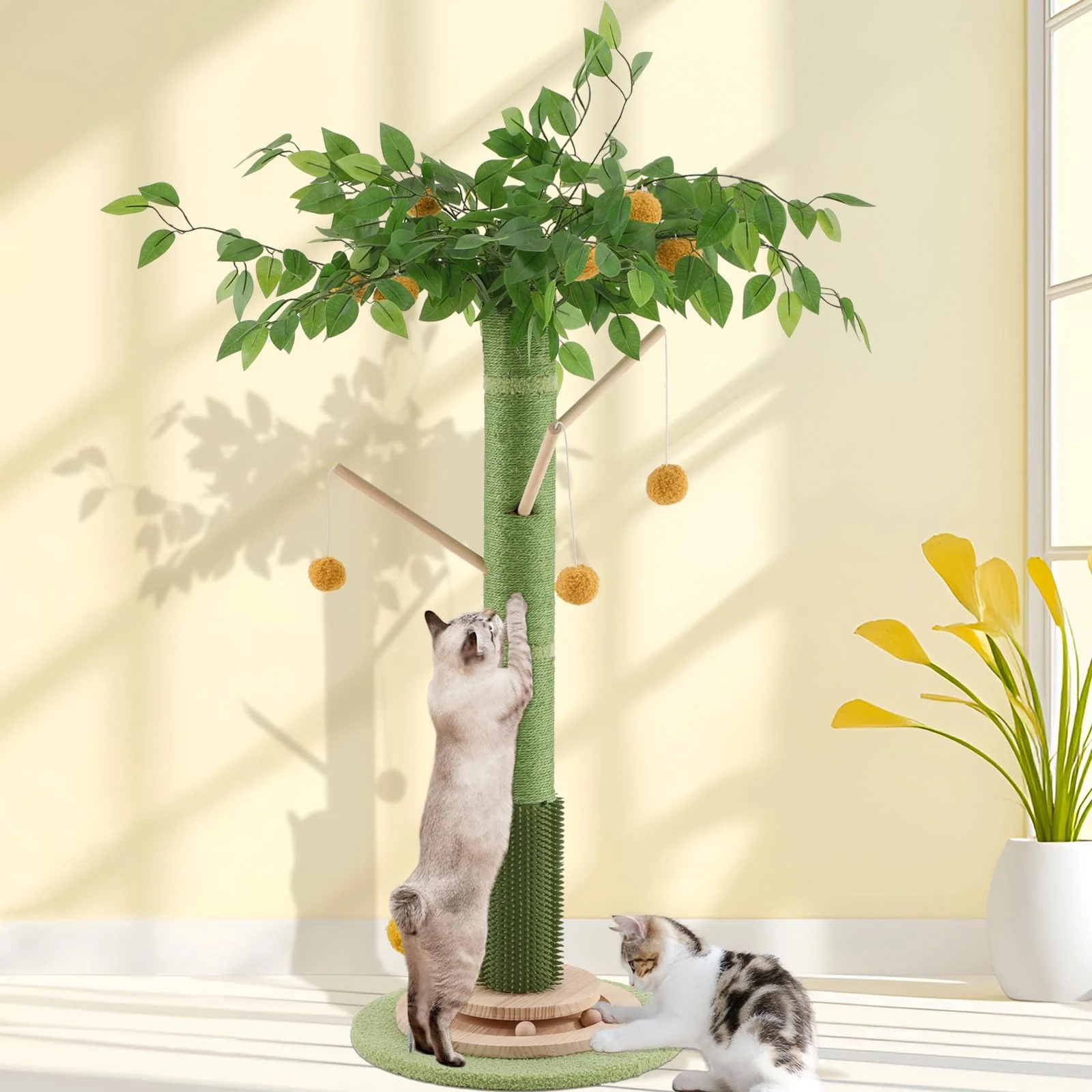Advanced Sheripet 45-Inch Cat Scratching Post for Indoor Cats – Tall Sisal Scratcher with Hanging Balls Exceptional