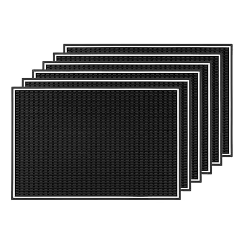 High-End Bar Mats 18 x12 6 Pack Black 6 Count Genuine