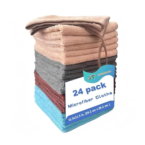 Elegant Microfiber Household Cleaning Cloths 24 Count Innovative