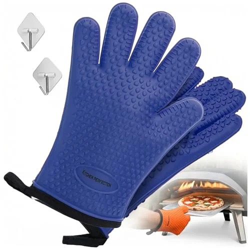Exceptional XL Silicone Pizza Oven Gloves Heat Resistant Oven Mitts Long-Lasting