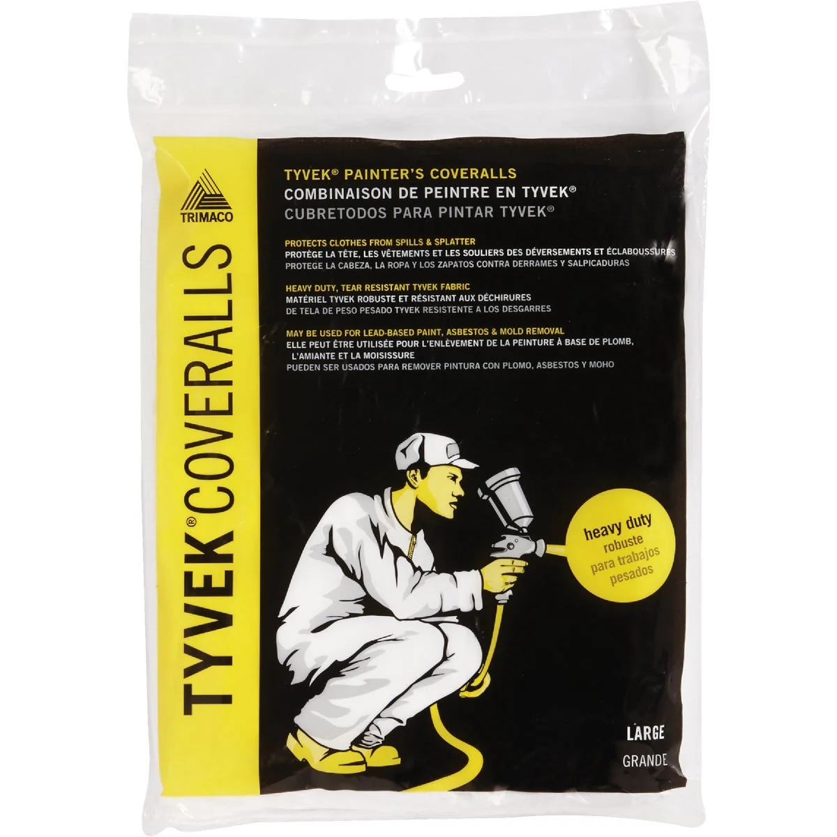 Original Trimaco Tyvek Large Reusable Painter’s Coveralls Soft