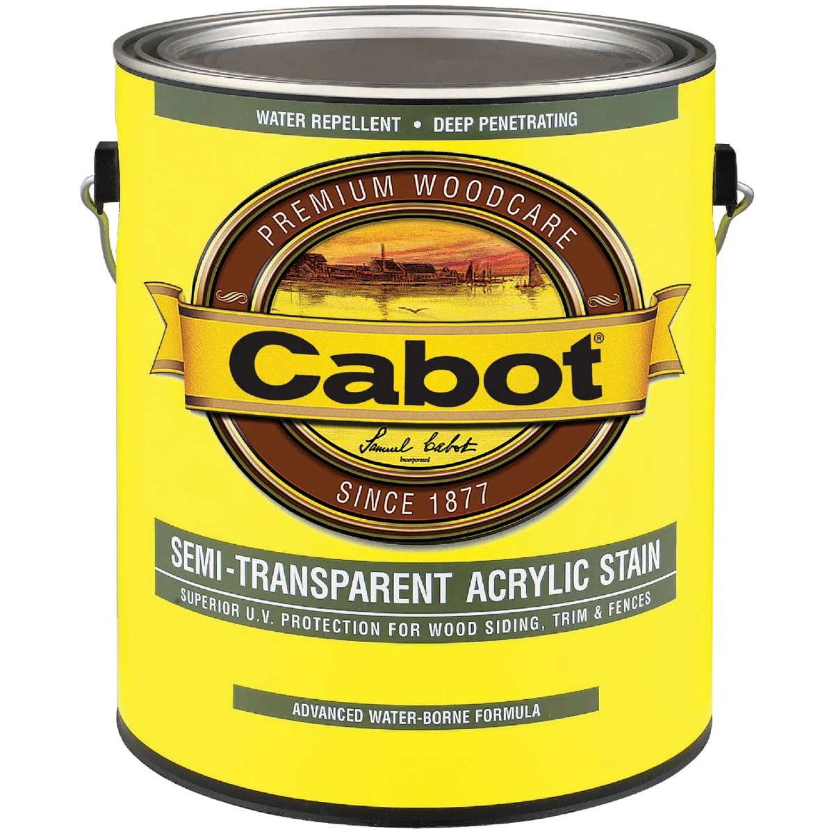 Green Cabot Semi-Transparent Exterior Stain Neutral Base 1 Gal. Modern