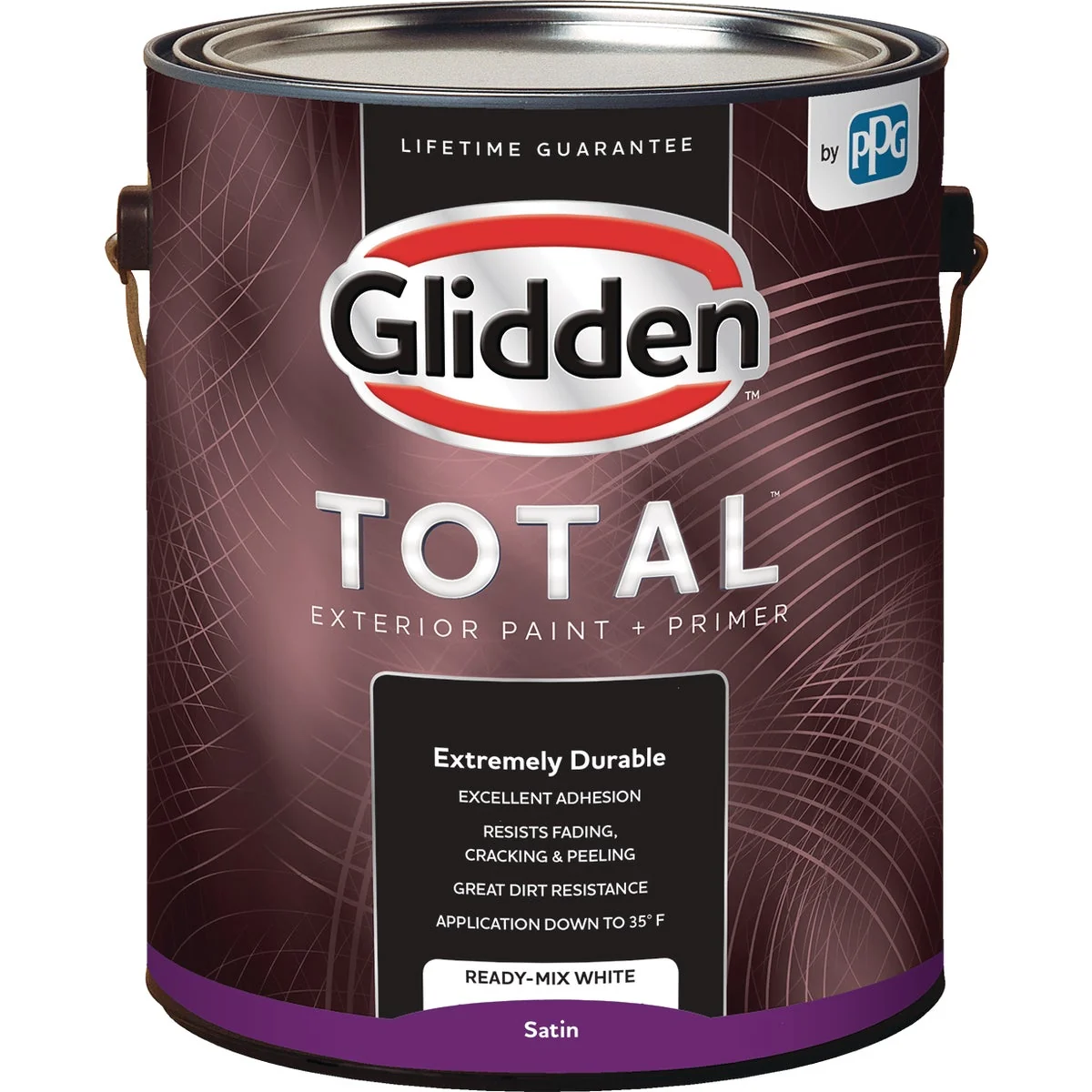 Authentic Glidden Total Exterior Paint Primer Satin Ready Mix White 1 Gallon Carefully Designed