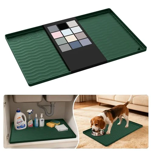 Convenient Waterproof Silicone Under Sink Mat 22” x 14” Shelf Liner for Kitchen and Bathroom Genuine