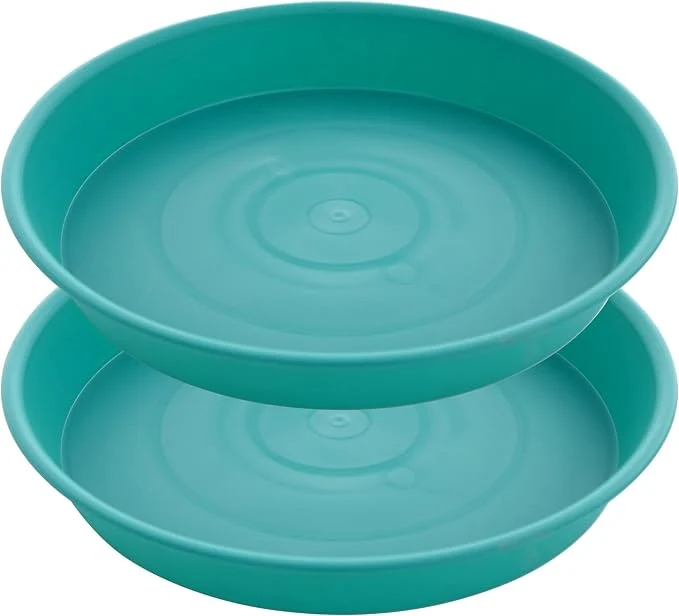 Convenient 2 Pack of 14 inch Plant Saucers Bird Bath Bow Round Plastic Plant Saucer Tray Reusable