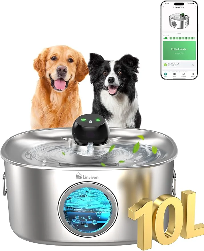Elite Dog Water Bowl Dispenser 10L 2.64Gal 338 Oz Automatic Dog Water Fountain Easy-to-Use