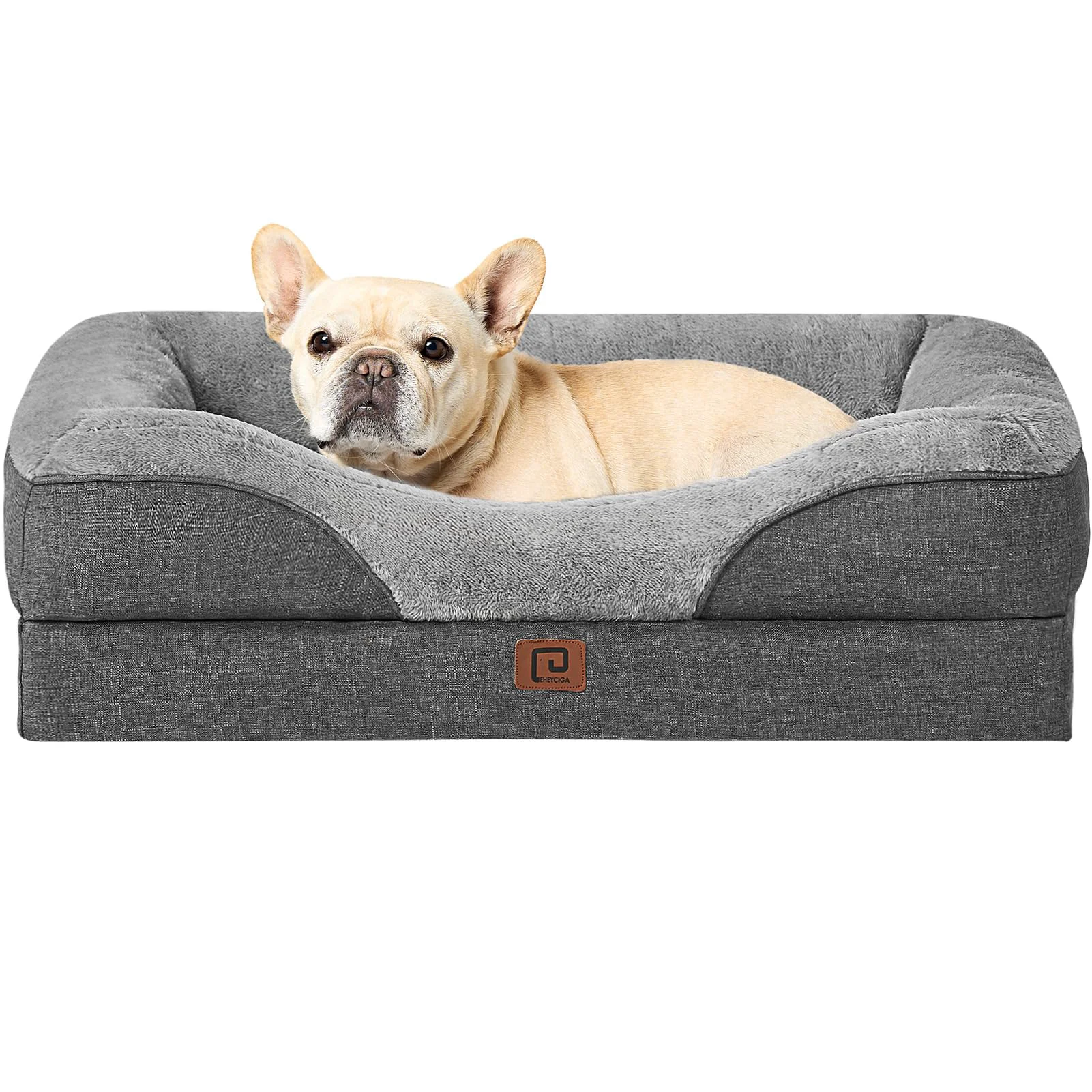 Stylish EHEYCIGA Memory Foam Dog Bed for Medium Dogs Orthopedic Sofa with Waterproof Top Removable Cover User-Friendly