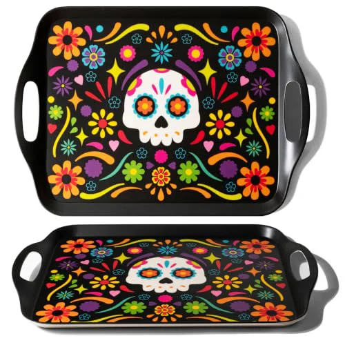 Casual 2 Pack Dia de Los Muertos Serving Trays 2 Count Quality