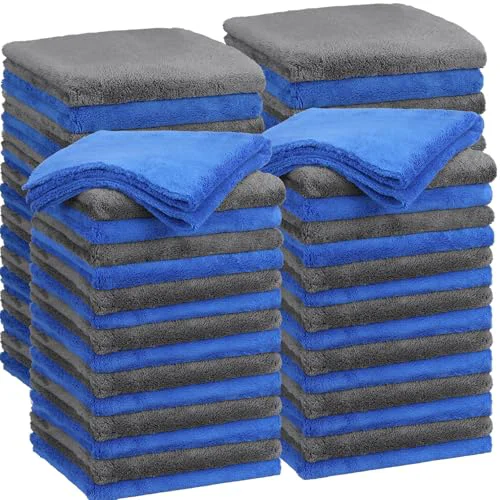 Long-Lasting 30 Pcs 16 x 16 Inch Edgeless Microfiber Plush Towels for Cars Detailing Drying Wash Polishing Absorbent Cleaning Cloths 30 Count Eco-Friendly