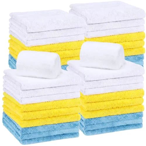 Comfortable 30 Pcs 16 x 16 Inch edgeless Microfiber Plush Towels for Cars Detailing Drying Wash Polishing Absorbent Cleaning Cloths 30 Count Minimalist